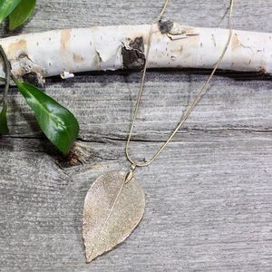 Beautiful Boundaries Dipped leaf necklace